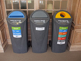 180L Executive Bins positioned as a Centralised Recycling Point